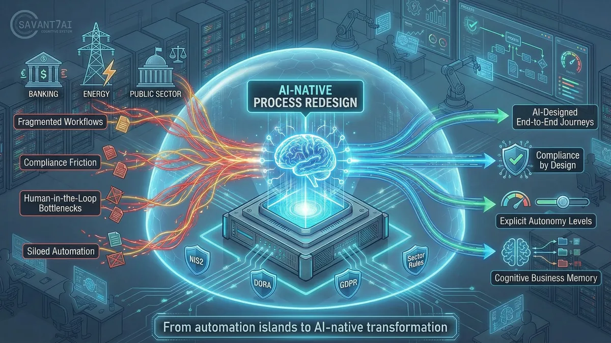 Redesigning Business Processes with AI in the Regulated Sector: How to Achieve Transformation, Not Just Automation