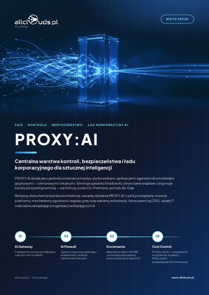 Okładka: Materiał informacyjny: PROXY:AI